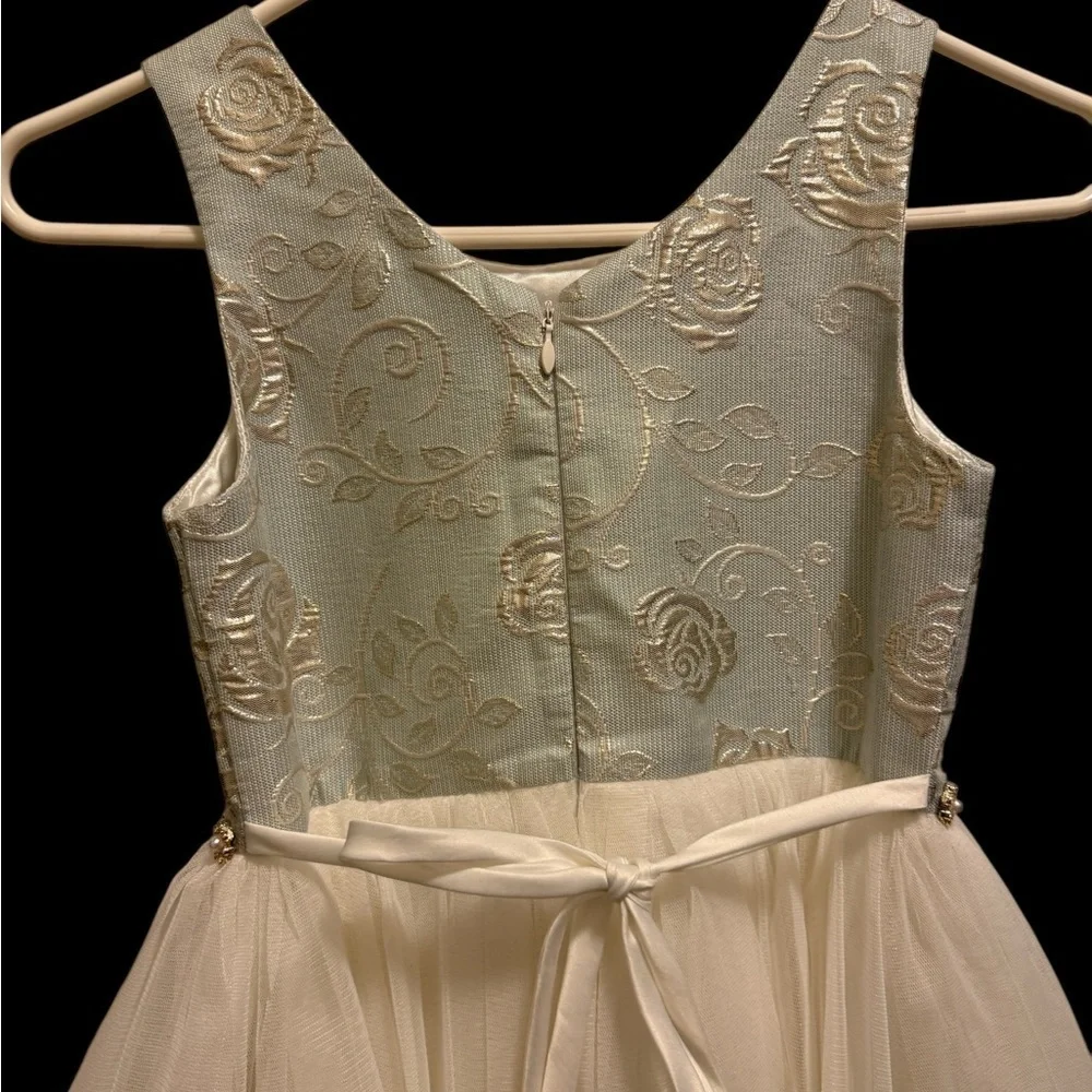 American princess Elegant Layered Dress with Floral Embroidery for girl size 10